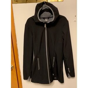 Bench Women Black Full Zip Hooded‎ Softshell Jacket L
